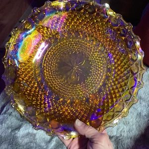 Carnival marigold Indiana glass server
